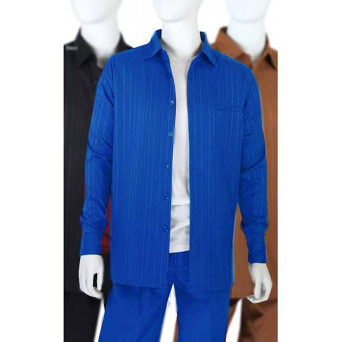 Blue Jazz Royal Blue Long Sleeve 2pc Outfit Set PLTT-1